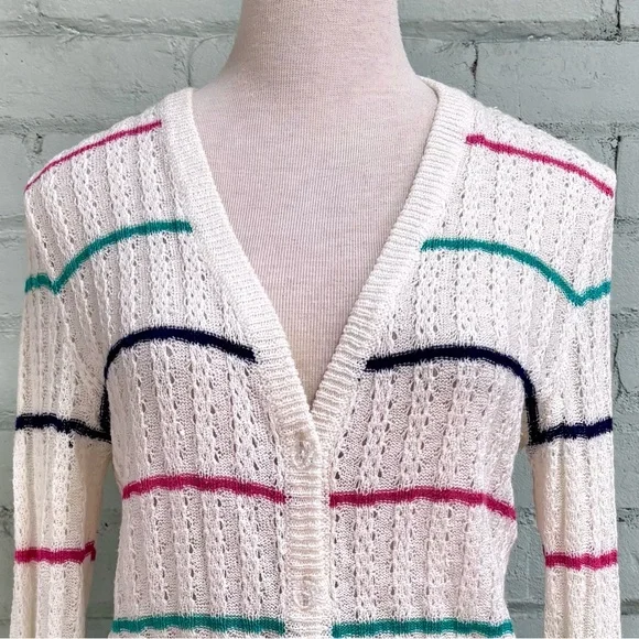 Vintage Striped V-neck Cardigan - Picture 4 of 7